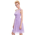 Starzz Above-Knee sans manches en mousseline de soie Light Purple Robe de soiree Robe de soirée courte en lys ST000076-1